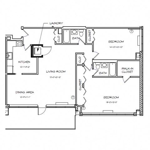 a floor plan of a house with bedrooms and a living room